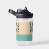 Retro Abstract Tropical Beach Surfboard Waterfles (Rechts)