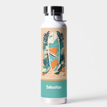 Retro Abstract Tropisch Strand Surfboard
