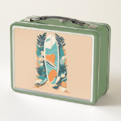 Retro Abstract Tropisch Strand Surfplank voor tien (Achterkant)