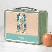 Retro Abstract Tropisch Strand Surfplank voor tien (In situ)