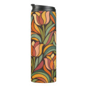Retro Abstract Tulip Floral Pattern Thermosbeker (Geroteerd rechts)