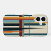 Retro Abstract Vertical Bars iPhone 16 Hoesje (Achterkant horizontaal)