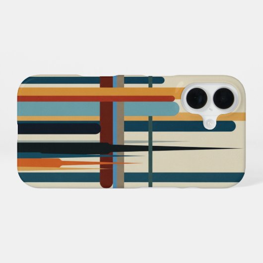 Retro Abstract Vertical Bars iPhone 16 Hoesje (Achterkant horizontaal)