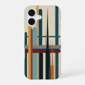 Retro Abstract Vertical Bars iPhone 16 Hoesje (Achterkant)