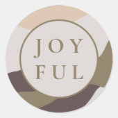 Retro Abstract Vrolijk Kerstfeest Ronde Sticker (Voorkant)