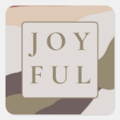 Retro Abstract Vrolijk Kerstfeest Vierkante Sticker (Voorkant)