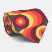 Retro Abstract Wavy Rainbow Squares Stropdas (Opgerold)