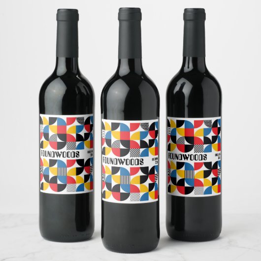 Retro Abstract wijnetiket Wijn Etiket (Flessen)