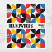 Retro Abstract wijnetiket Wijn Etiket (Enkel label)