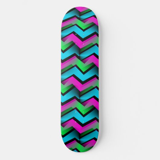 Retro Abstract Zigzag Pattern Persoonlijk Skateboard (Voorkant)