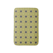 Retro Abstract zwart-gele bloemen Badmat (Voorkant Verticaal)