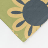 Retro Abstract zwart-gele bloemen Fleece Deken (Hoek)