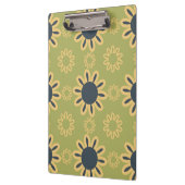 Retro Abstract zwart-gele bloemen Klembord (Links)