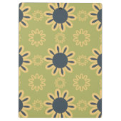 Retro Abstract zwart-gele bloemen Klembord (Achterkant)