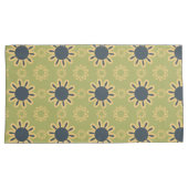 Retro Abstract zwart-gele bloemen Kussensloop (Voorkant-Rechts)