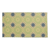 Retro Abstract zwart-gele bloemen Kussensloop (Achterkant-Links)