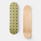Retro Abstract zwart-gele bloemen Persoonlijk Skateboard (Voorkant)