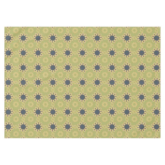 Retro Abstract zwart-gele bloemen Tafelkleed (Voorkant (Horizontaal))