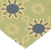 Retro Abstract zwart-gele bloemen Tafelkleed (Gekanteld)