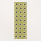Retro Abstract zwart-gele bloemen Yogamat (Voorkant)