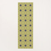 Retro Abstract zwart-gele bloemen Yogamat (Achterkant)