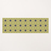 Retro Abstract zwart-gele bloemen Yogamat (Voorkant (horizontaal))