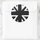 Retro abstract zwart union jack ontwerp ronde sticker (Tas)