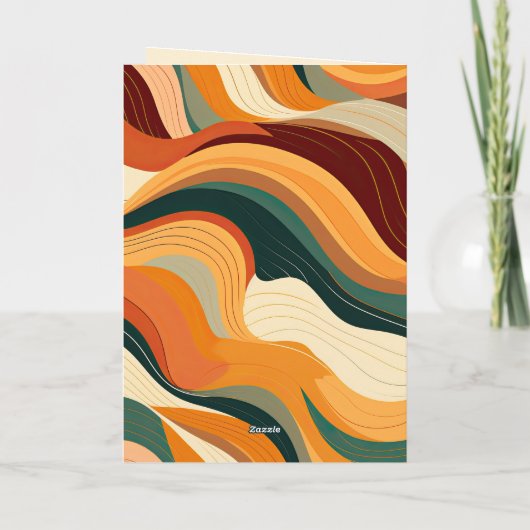 Retro Abstracte aardachtige terracotta dank u Bedankkaart (Achterkant)
