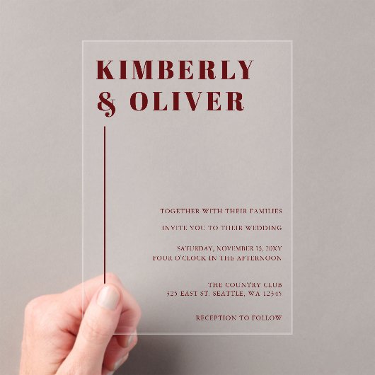 Retro Abstracte aardachtige terracotta Oranje brui Acryl Uitnodigingen (Insitu (Draagbaar))