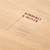 Retro Abstracte aardachtige terracotta Oranje brui Acryl Uitnodigingen (Laagn)