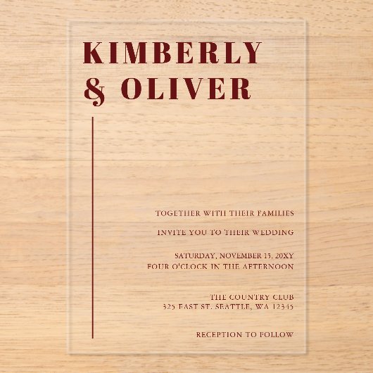 Retro Abstracte aardachtige terracotta Oranje brui Acryl Uitnodigingen (Voorkant)