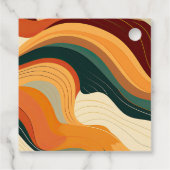 Retro Abstracte aardachtige terracotta Oranje brui Bedankjes Labels (Achterkant)