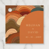 Retro Abstracte aardachtige terracotta Oranje brui Bedankjes Labels (Voorkant)