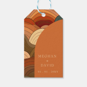 Retro Abstracte aardachtige terracotta Oranje brui Cadeaulabel