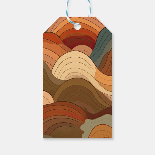 Retro Abstracte aardachtige terracotta Oranje brui Cadeaulabel (Achterkant)