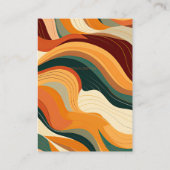 Retro Abstracte aardachtige terracotta Oranje brui Informatiekaartje (Achterkant)