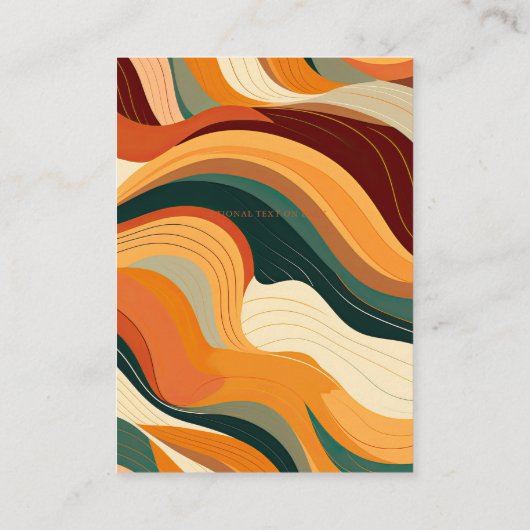 Retro Abstracte aardachtige terracotta Oranje brui Informatiekaartje (Achterkant)