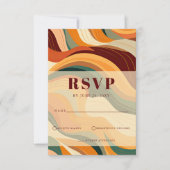 Retro Abstracte aardachtige terracotta Oranje brui RSVP Kaartje (Voorkant)