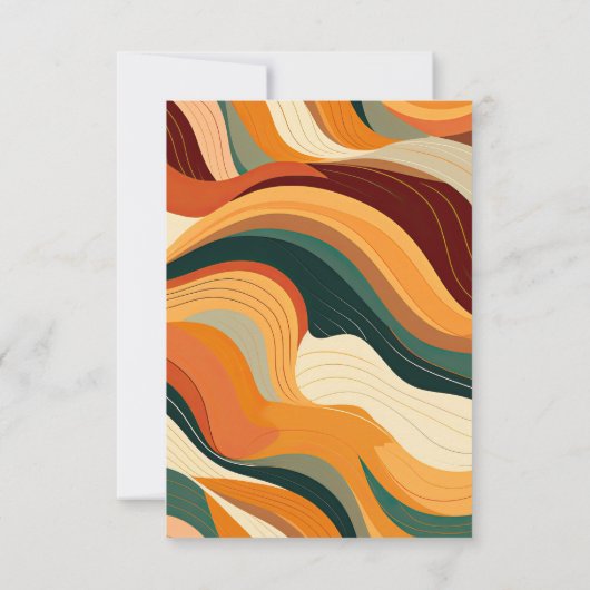 Retro Abstracte aardachtige terracotta Oranje brui RSVP Kaartje (Achterkant)