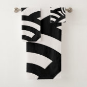 Retro  Abstracte Arches Lines Black White Bad Handdoek (Insitu)