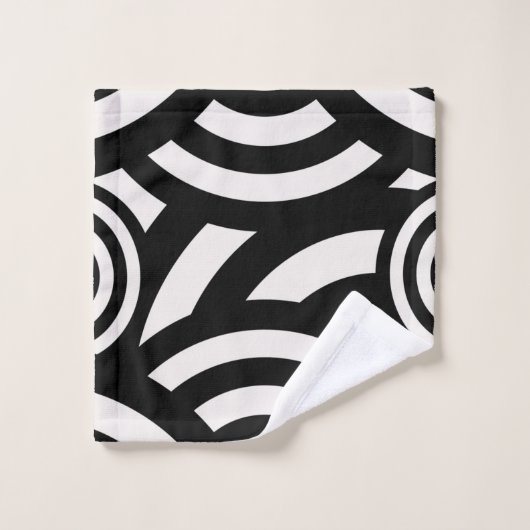 Retro  Abstracte Arches Lines Black White Bad Handdoek (Wasdoekje)