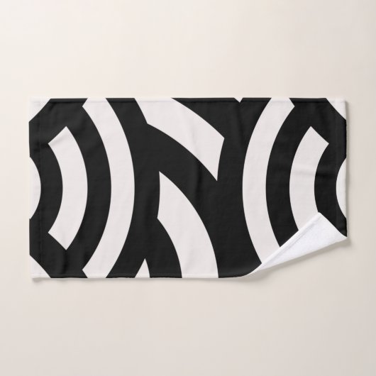 Retro  Abstracte Arches Lines Black White Bad Handdoek (Handdoek)