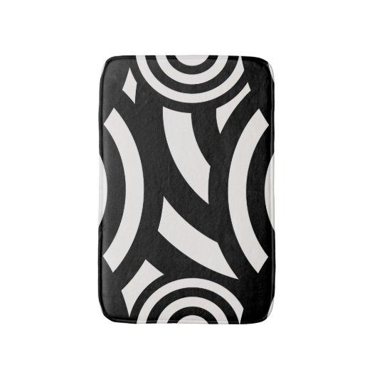 Retro  Abstracte Arches Lines Black White Badmat (Voorkant Verticaal)