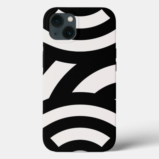 Retro  Abstracte Arches Lines Black White Case-Mate iPhone Case (Achterkant)