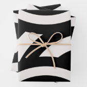 Retro  Abstracte Arches Lines Black White Inpakpapier Vel (In situ)