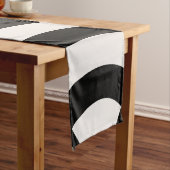 Retro Abstracte Arches Lines Black White Korte Tafelloper (Voorbeeld)