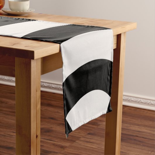 Retro Abstracte Arches Lines Black White Korte Tafelloper (Voorbeeld)