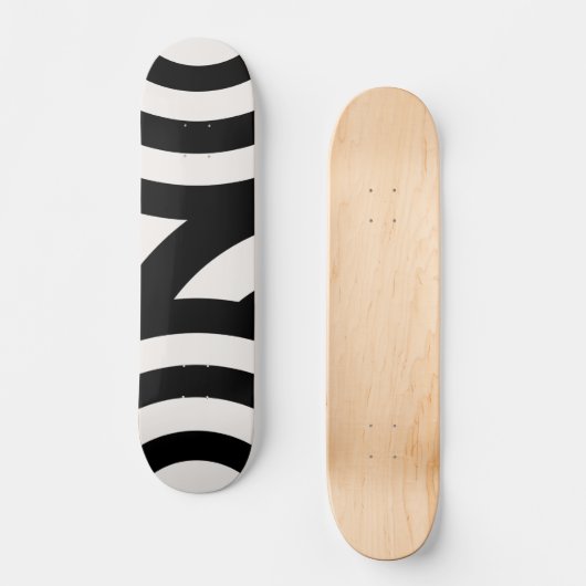 Retro  Abstracte Arches Lines Black White Persoonlijk Skateboard (Voorkant)