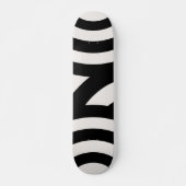 Retro  Abstracte Arches Lines Black White Persoonlijk Skateboard (Voorkant)