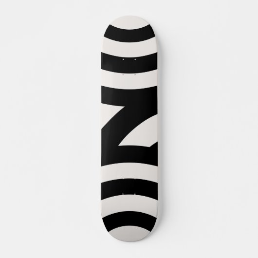 Retro  Abstracte Arches Lines Black White Persoonlijk Skateboard (Voorkant)